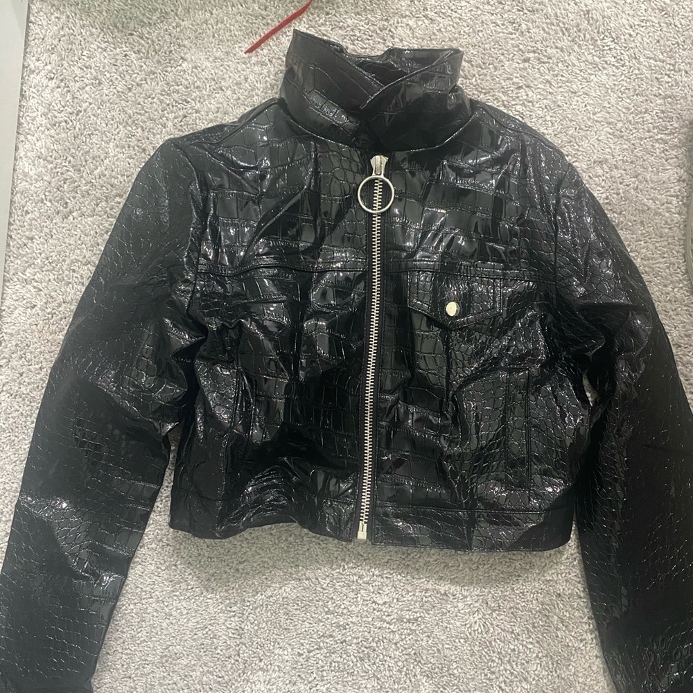 Current mood leather jacket